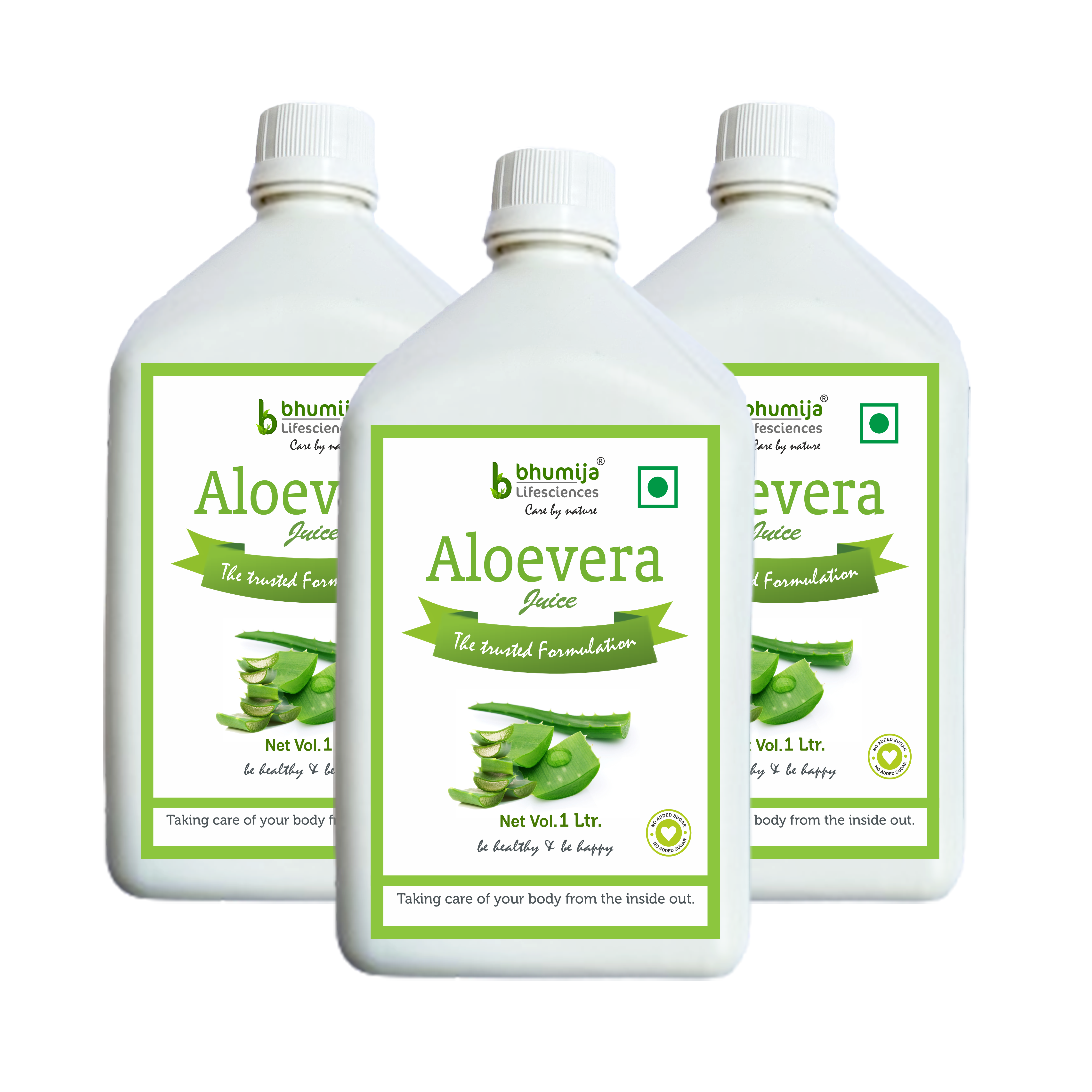 Bhumija Lifesciences Aloe Vera Juice (with Pulp) Natural Juice Skin and Hair 1 Ltr.