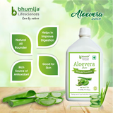 Bhumija Lifesciences Aloe Vera Juice (with Pulp) Natural Juice Skin and Hair 1 Ltr.