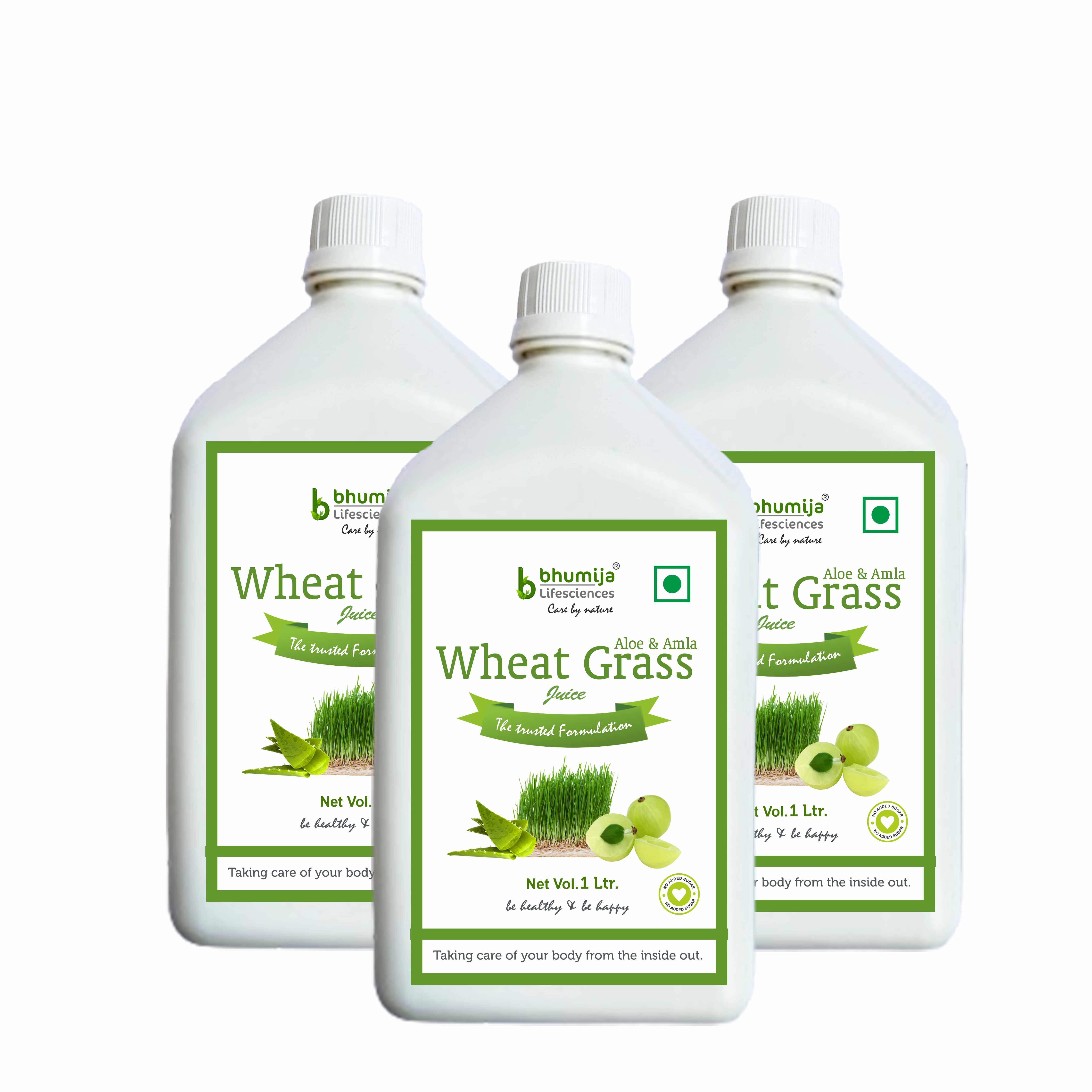 Bhumija Lifesciences Wheatgrass With Aloevera & Amla Juice 1000 Ml