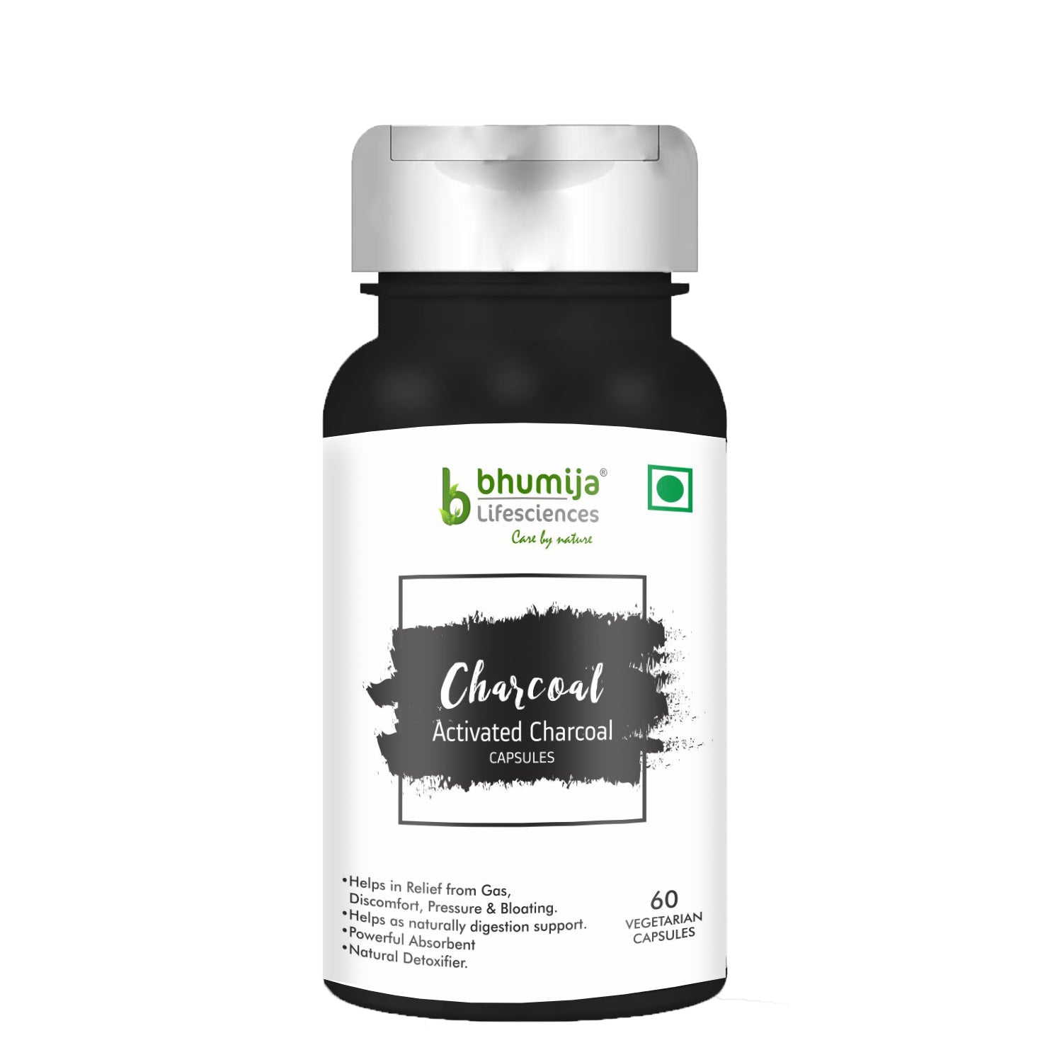 Bhumija Lifesciences Activated Charcoal 60 Capsules 1000mg