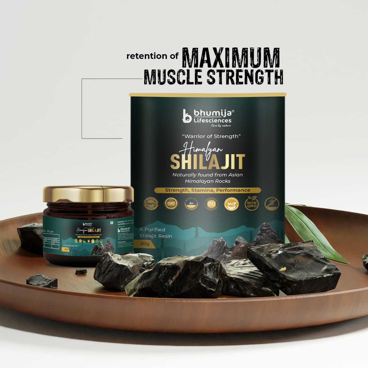 Complete Performance Combo: Bhumija Korean ginseng Capsules with Shilajit Resin