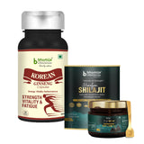 Complete Performance Combo: Bhumija Korean ginseng Capsules with Shilajit Resin