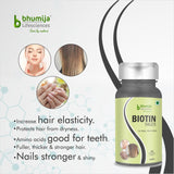 Bhumija Lifesciences Biotin Maximum Strength for Hair Nails and Skin Growth 60 Vegetarian Tablets