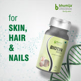 Bhumija Lifesciences Biotin Maximum Strength for Hair Nails and Skin Growth 60 Vegetarian Tablets
