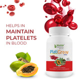Bhumija Lifesciences PlatiGrow (Papaya & Giloy Extract) 60 Capsules - For Platelets Count