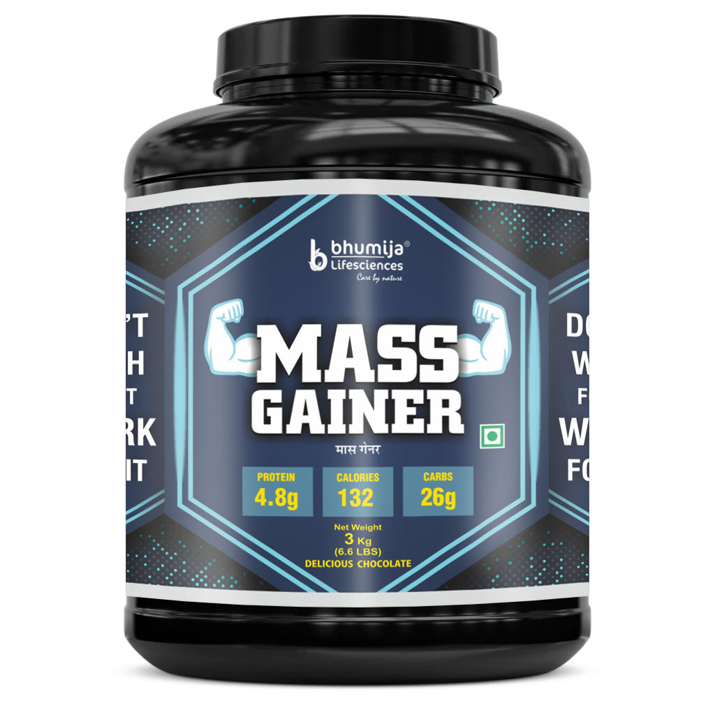 Bhumija Lifesciences Mass Weight Gainer With Delicious Choccolate Flavour 3 kg (6.6 lbs) Supplement Weight Gainers/Mass Gainers