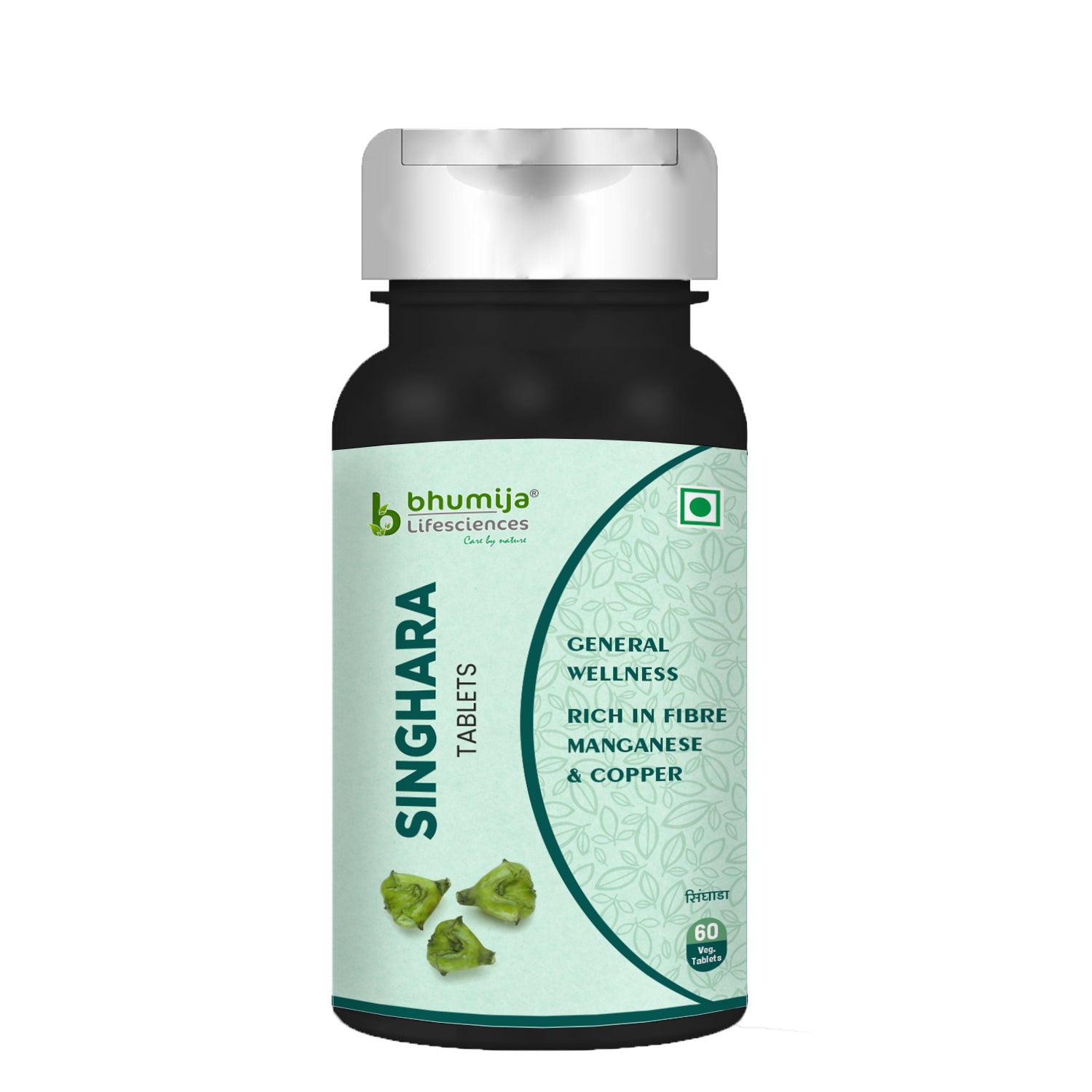 Bhumija Lifesciences Singhara (Water Chestnut) 500mg Tablets (60 Tab), Rich Fibre source for General Wellness