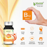 Bhumija Lifesciences Vitamin B12 with Folic Acid and Cyanocobalamin Supplements 60 Chewable Tablet