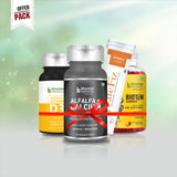 Super Healthy Combo - Vitamin D3, Alfalfa Calcium, Biotin Gummies and Vitamin C Effervescent