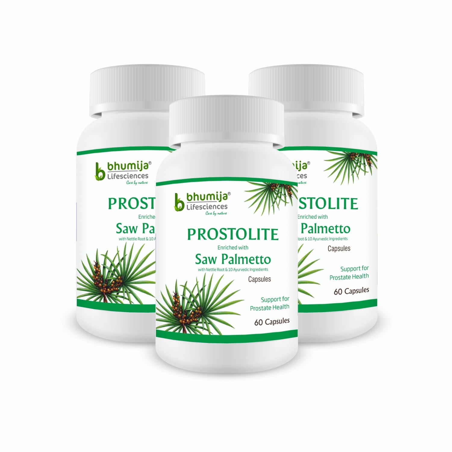 Bhumija Lifesciences Saw Palmetto with Nettle Root (Prostolite) 60 Capsules-For Prostate Health